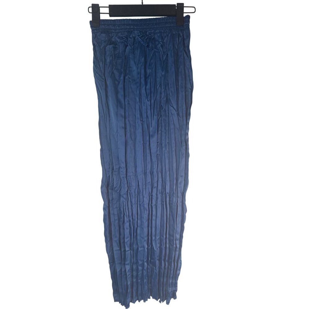 2/$30 ZARA Womens Small Blue Pleated Maxi Polyester Blend